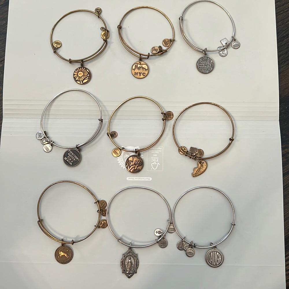 Alex and Ani Bracelets willing to sell separately: 9 total